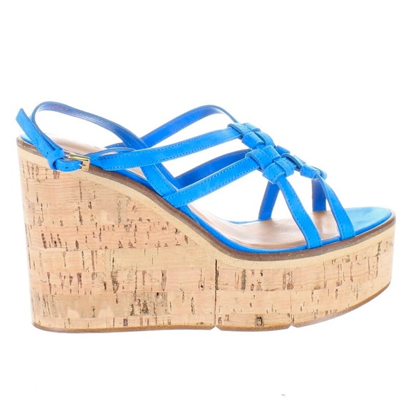 Robert Clergerie Valia Blue Wedge Platform Sandal - Picture 8 of 11